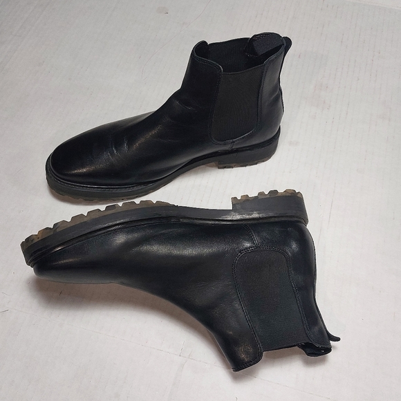 Walk London Sean Chunky Chelsea Boots In Black Leather. - Picture 7 of 16